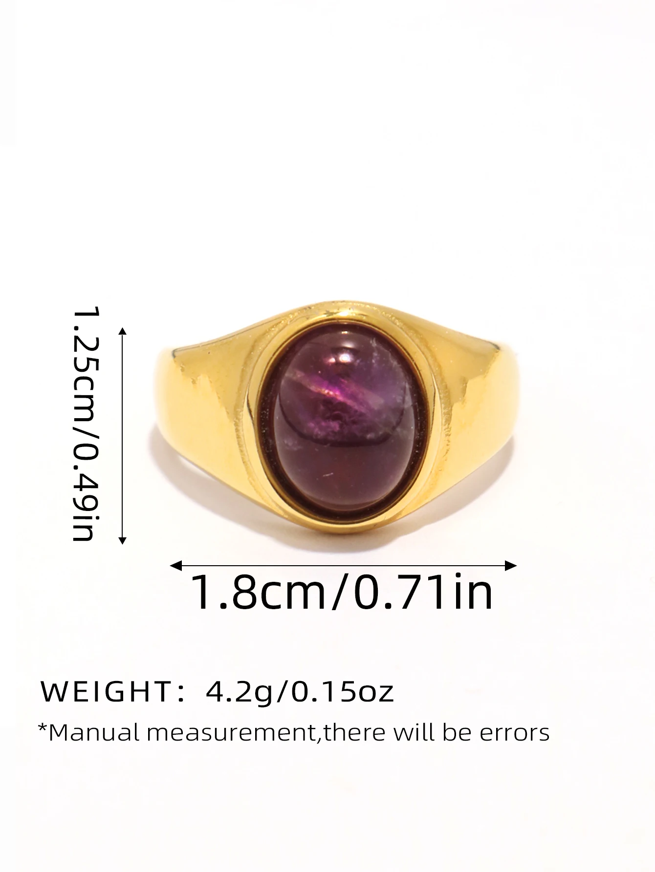 New Waterproof Natural Stone Ring for Women Vintage Gold Color Tiger Stone Rings Adjustable Women Female Chunky Jewelry Gifts