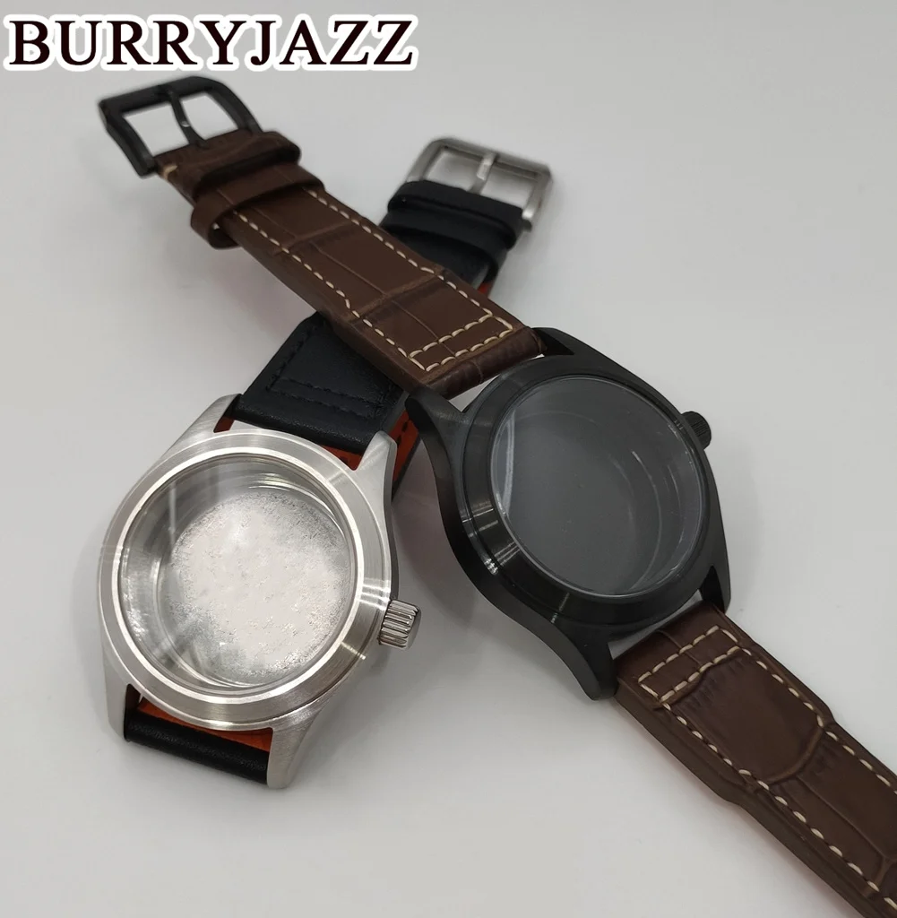BURRYJAZZ 36mm 39mm NH35 NH36 NH34 NH38 NH70 NH72 ETA2824 PT5000 Watch Case Silver Black Gold Sterile Case Sapphire Glass