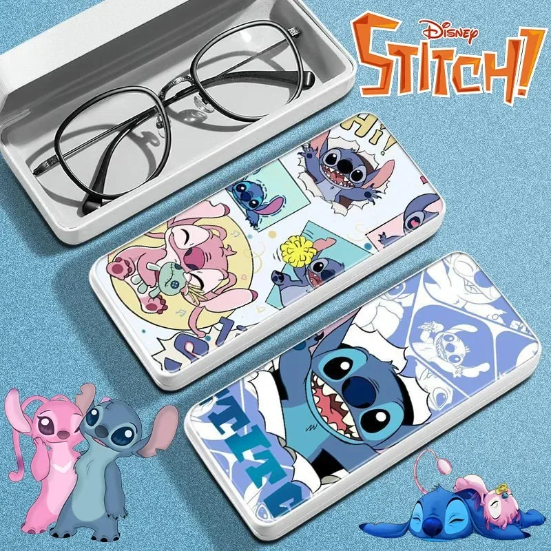 Disney Stitch Glasses Case Portable Sunglasses Box Anime Eyeglass Case Glasses Student Myopia Glasses Anti-fall Pressure Storage