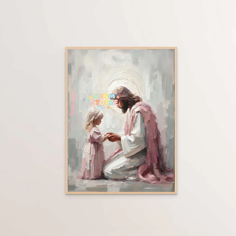 Jesus Christ Canvas Postres Christian Jesus Portrait Wall Art Print Poster I Will Walk with Christ LDS Bible Verse Gift Poste