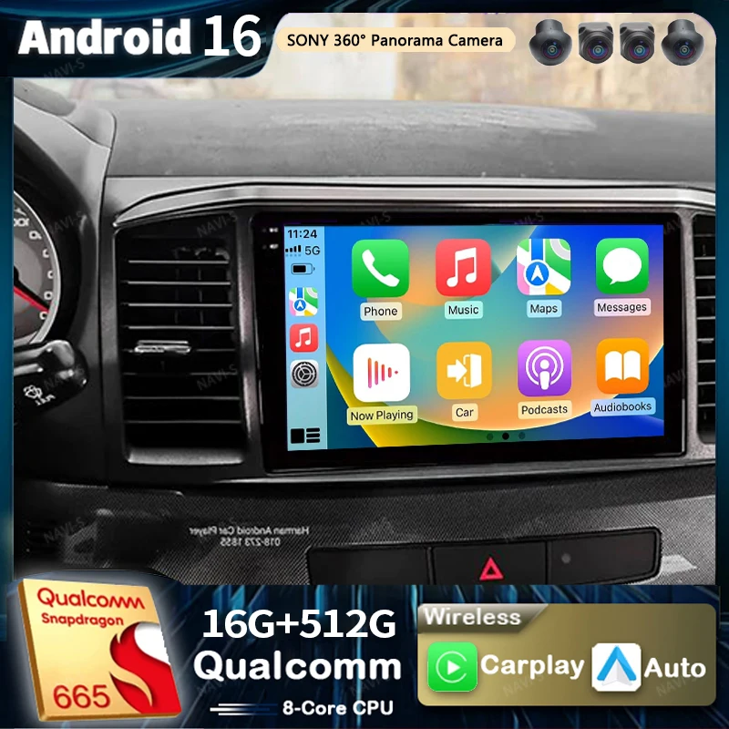 Android 16 For Mitsubishi Lancer 10 CY 2007 -2012 2K QLED Android Car Radio Multimedia Video Player GPS stereo CarPlay Head Unit