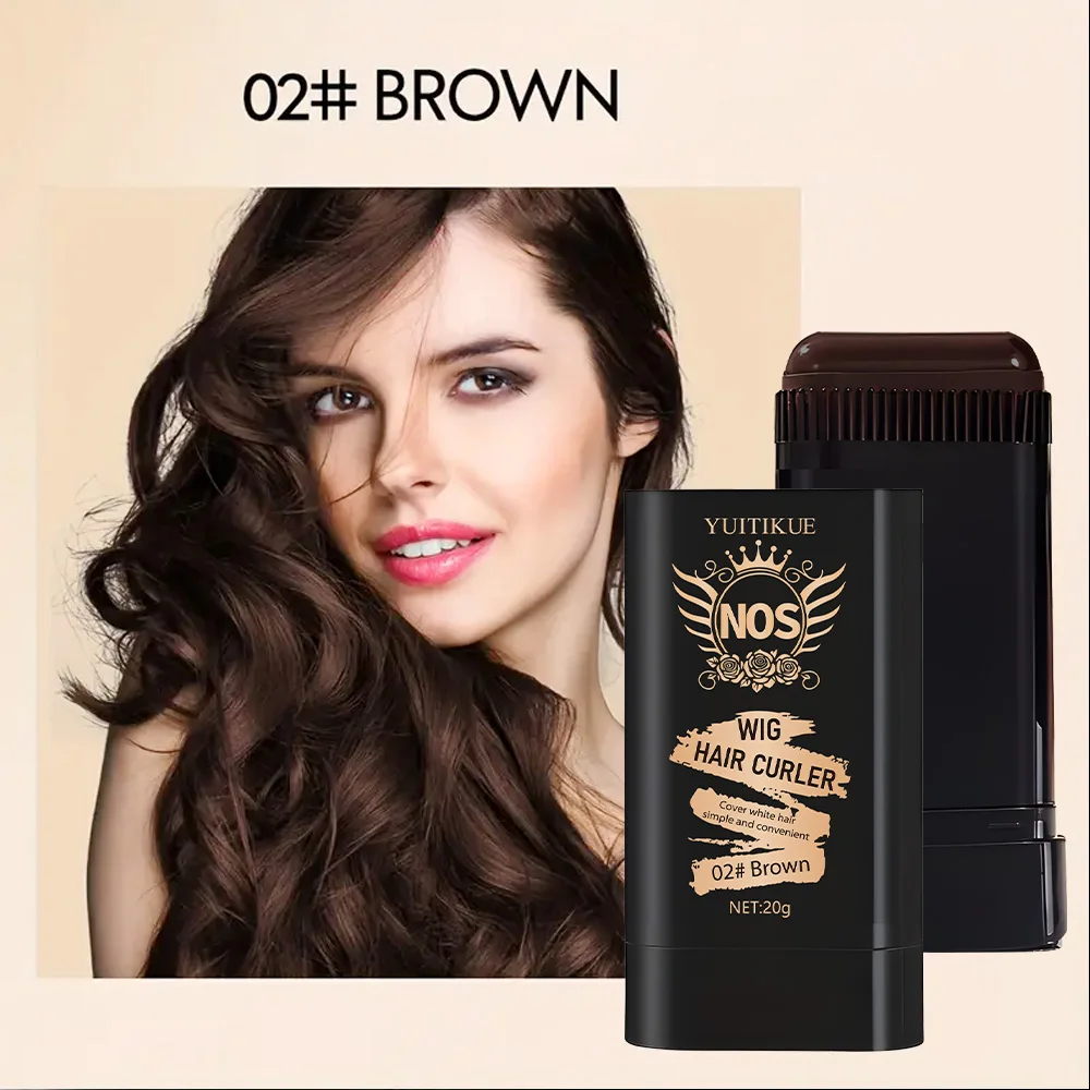 

YUITIKUE hair dye stick, brown, easy to use, instantly covers white hair, with a natural appearance hair thickener.