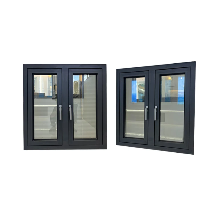 Thermal Break House Double Glazed Windows Aluminum Alloy Profile Hurricane Impact Casement Window