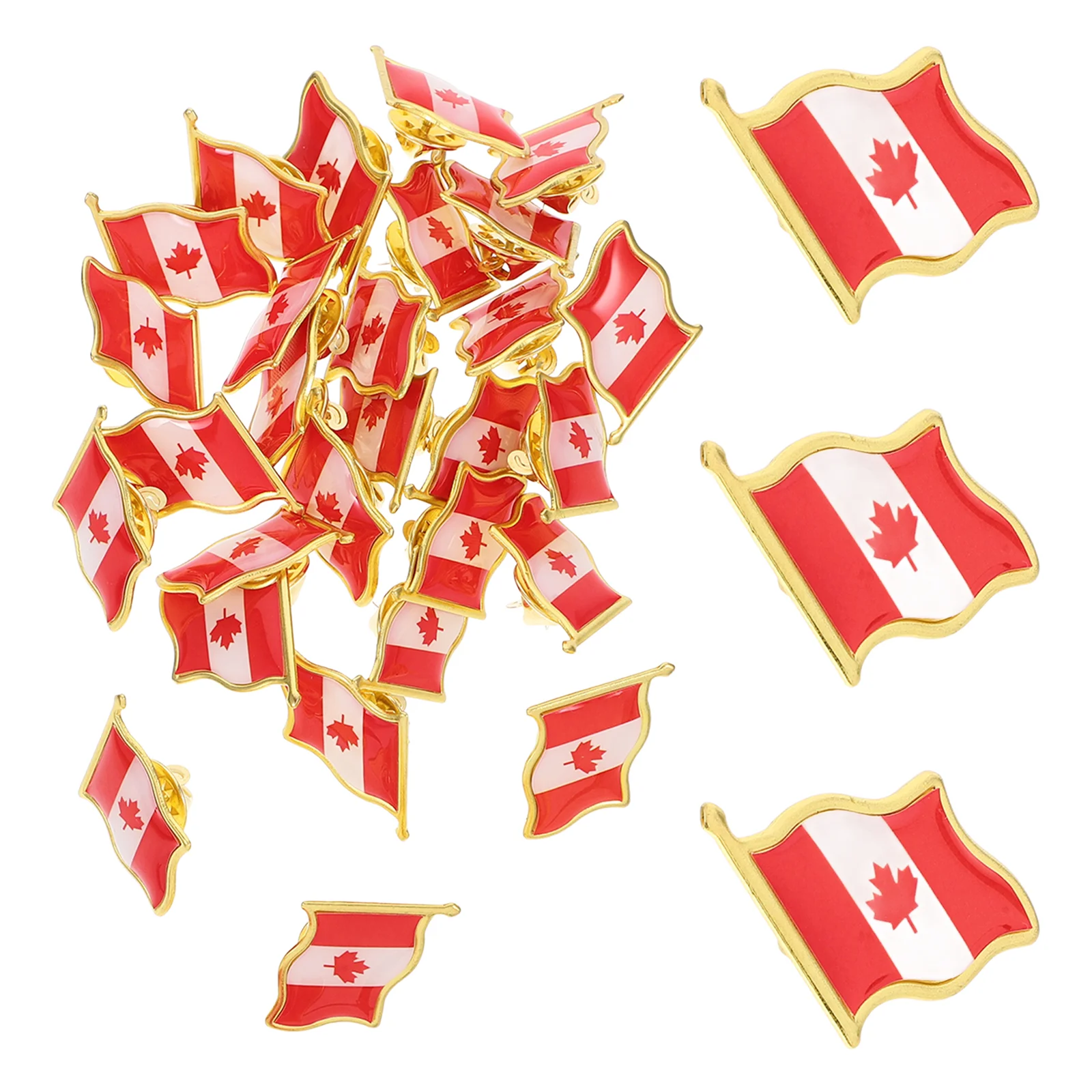 25 Pcs Canadian Friendship Pin Canada Lapel Pins Flag Brooch Badge Decorative Aesthetic Red Iron