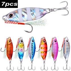Señuelos de Pesca de Mar, cebo Artificial VIB de alta calidad, cuchara de Metal de fundición lenta, 10g, 15g, 20g, 30g, 40g, 7 unidades por lote