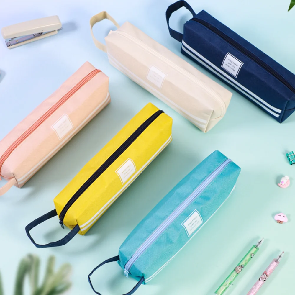 Large Capacity Oxford Cloth Pencil Bag Stationery Holder Pencil Case Storage Box Zipper Pencil Pouch Student School Supplies