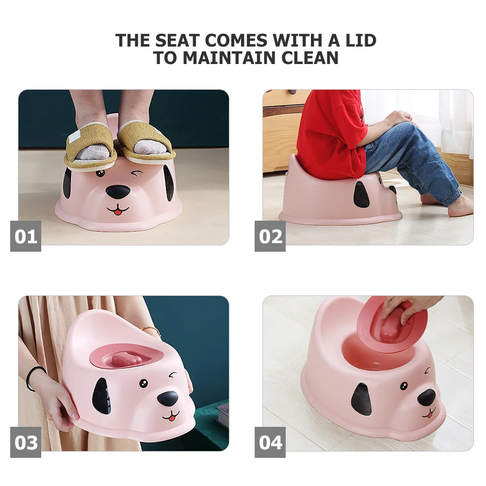 مرحاض تدريب الأطفال الصغار، مقعد نونية محمول للأطفال، نمط الجرو، قاعدة مضادة للانزلاق، واقي من الرذاذ للاستخدام في الحمام #5
