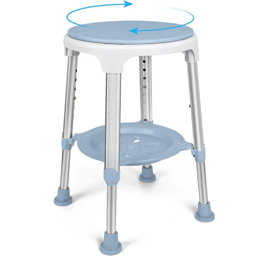 

Стул для душа Insi, поворотный табурет для душа без инструментов с поддоном для хранения, регулируемый стул для ванны и табурет для ванной комнаты для S