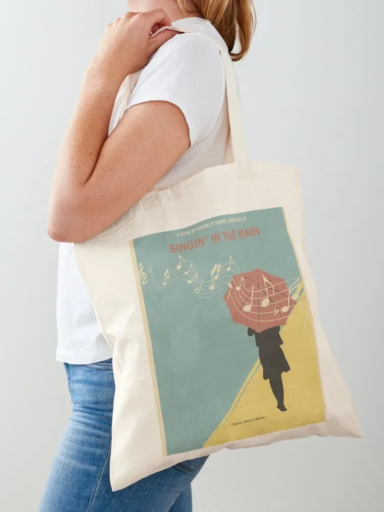 Singin' In The Rain 1952 Minimalist Movie Poster Tote Bag canvas shopping bag canvas bags aesthetic