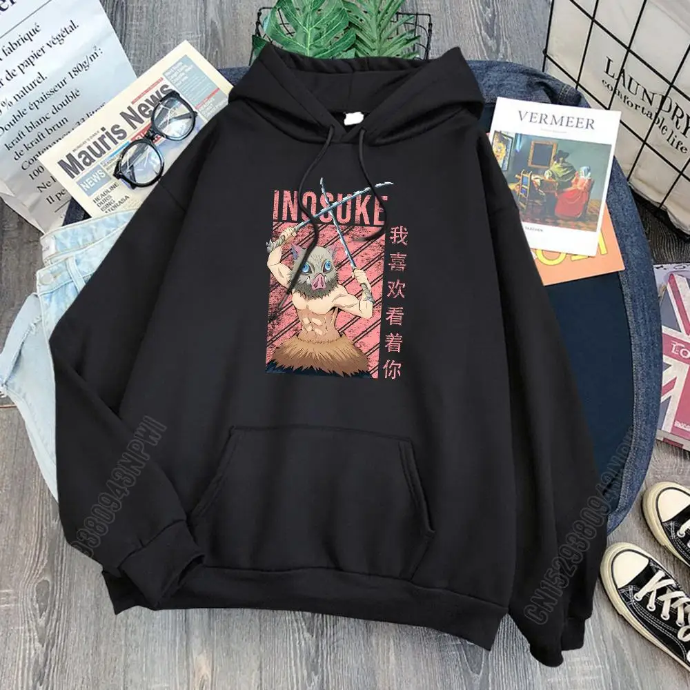 Inosuke Kimetsu No Yaiba Demon Slayer Anime Hoodies Man Autumn Comfortable Hoodie New Sweatshirt Hip Hop Warm Men Hoodies