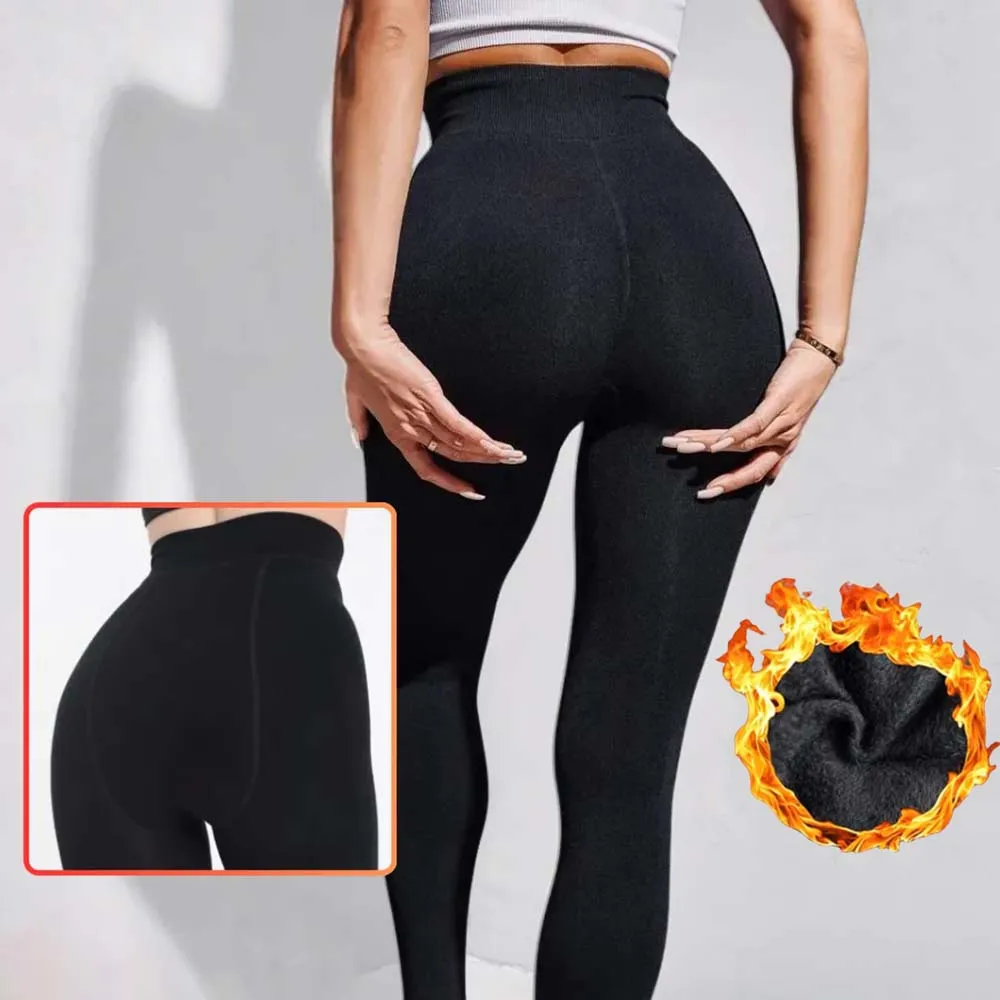 النساء الشتاء الأسود الجوارب الحرارية صوف مبطن رشاقته جوارب طويلة طماق عالية الخصر مطاطا سليم صالح دفئا السراويل #1