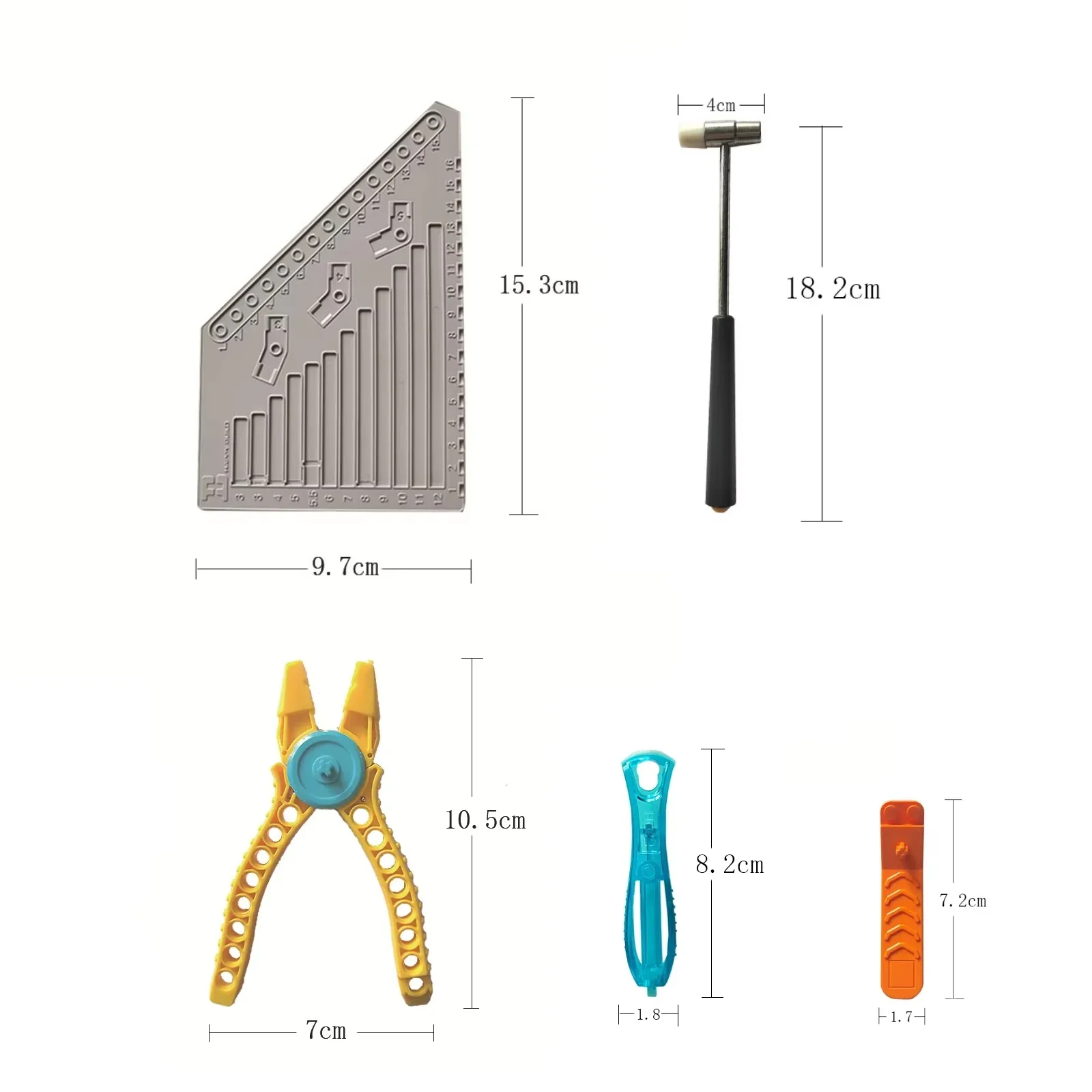Multi-Tool Building Block Kit Brick Separator Hammer Pliers Tweezers for Technical Construction Projects Essential Builder Set