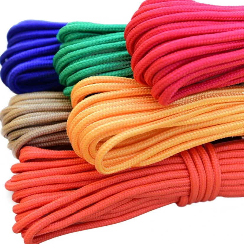 10m 2-6mm Braided Nylon Rope Polypropylene Rope Climbing Boat Yacht Sailing Line Pulley Rope Clothesline Survival Parachute Cord