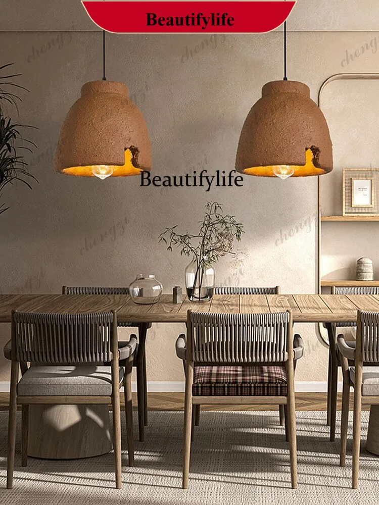 M138 Japanese-style wabi wind chandelier dining room lamp dining table living room bar tea table study bedroom, lamp
