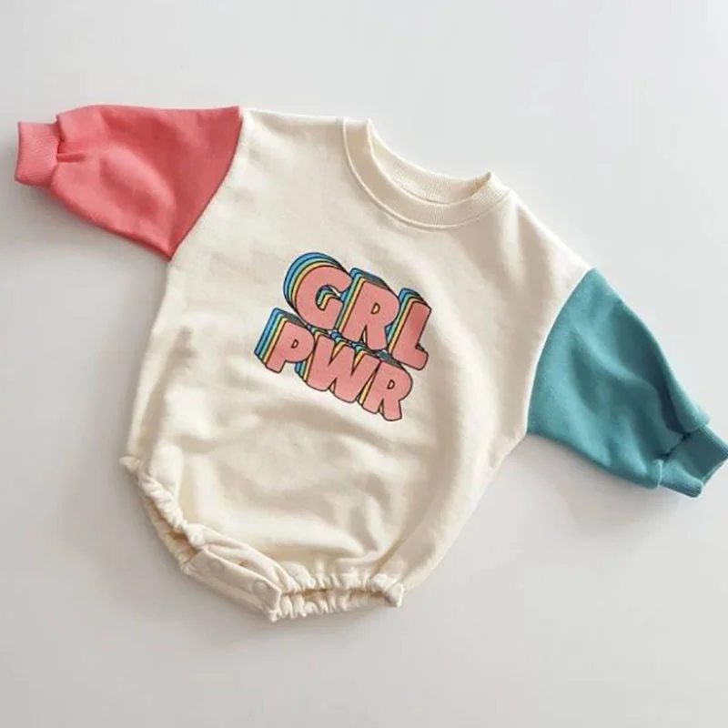 Family Matching Outfit Autumn Spring Color Contrast Letter Print Hoodies Mom And Me Long-sleeved Hoodies Baby Boy Girl Set