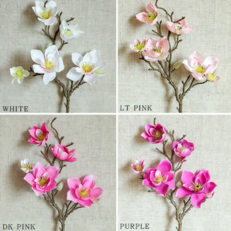 Multi head magnolia simulation flower indoor living room decoration ornament fake flower