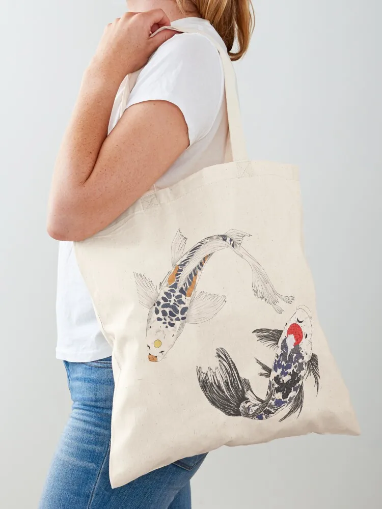 SNS- Koi Fish Tote Bag tote bags aesthetic bags luxury women large tote bag