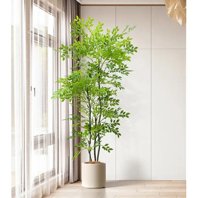 43-70 Zoll großer künstlicher tropischer Palme aus Kunststoff, flauschiger Baum, fühlt sich echt an, glückliche Baumblätter für Zuhause, Garten, Geschäft, Zimmerdekoration – Detail 6