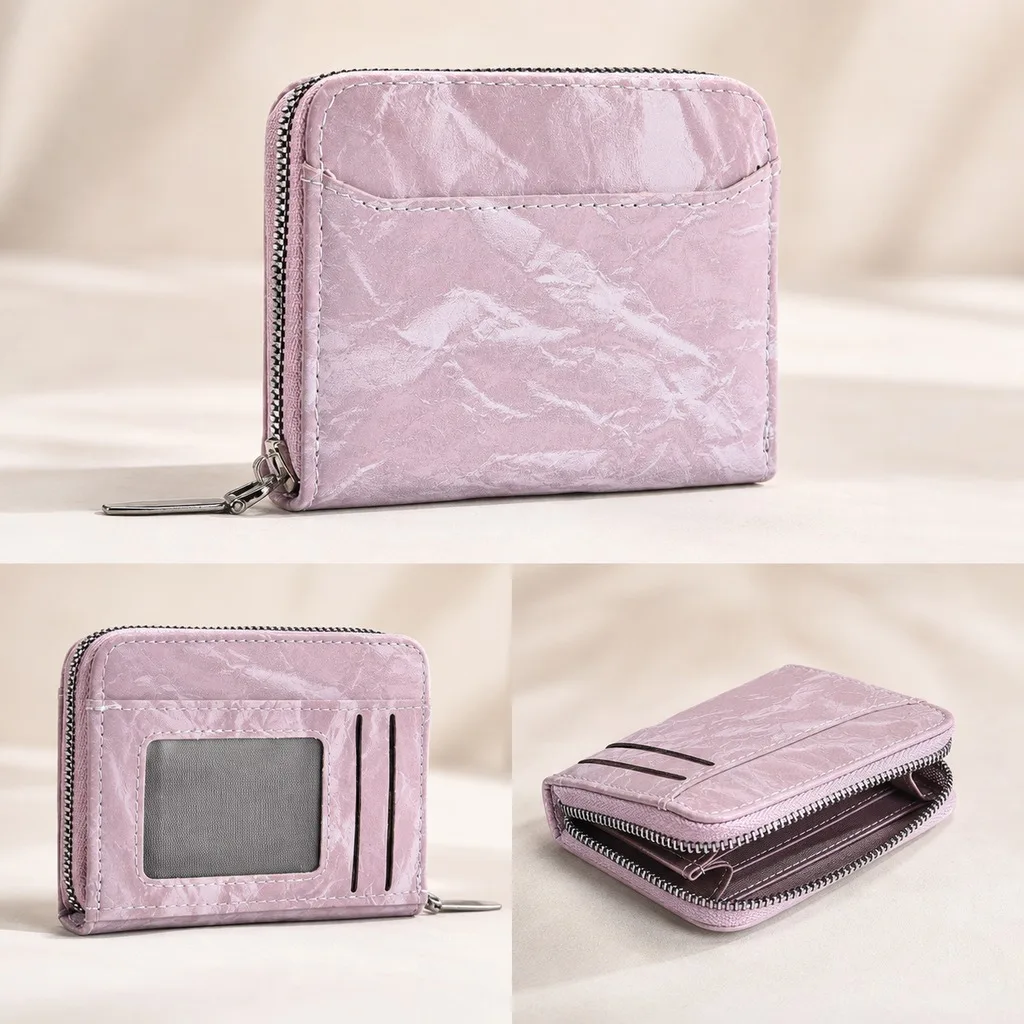 Multi Slot Wallet Slim Zipper Coin Purse Card Holder Wallet Pu Leather Card Wallet For Daily Commuting Handbags Crossbody Bags