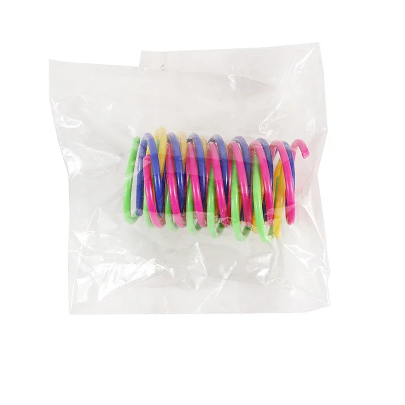 4/200Pcs Katze Frühling Spielzeug Katze Spirale Spielzeug Interaktive für Indoor Bunte Katzen Kunststoff Federn Spule für Kätzchen jagd Swatting – Detail 5