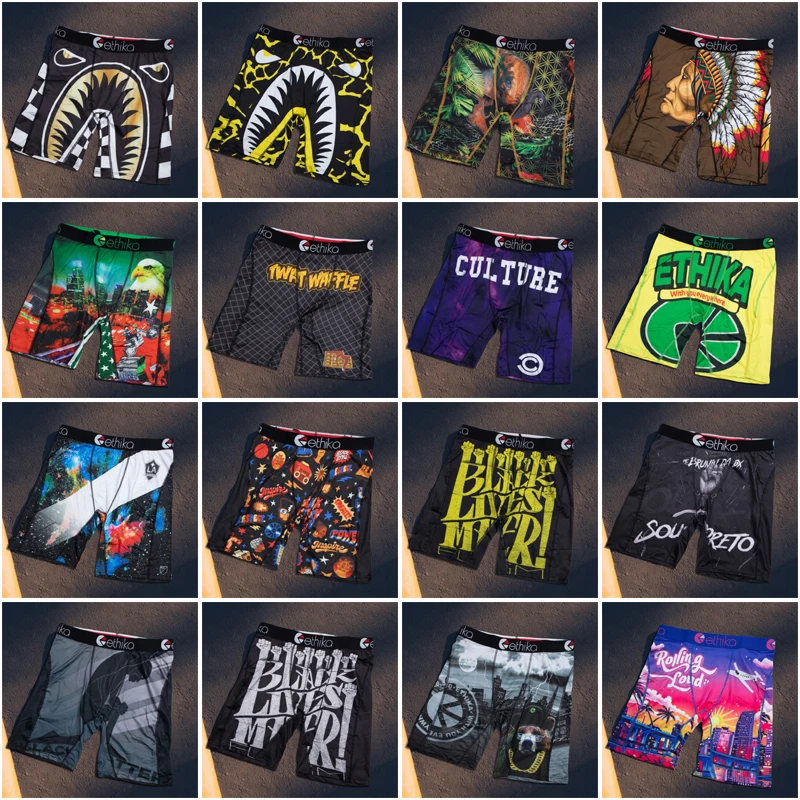ETHIKA, 1 Uds., ropa interior para hombre, Boxers de malla transpirable con entrepierna, calzoncillos para hombre de talla grande, bragas para hombre, L-3XL, calzoncillos tipo bóxer de otoño para hombre