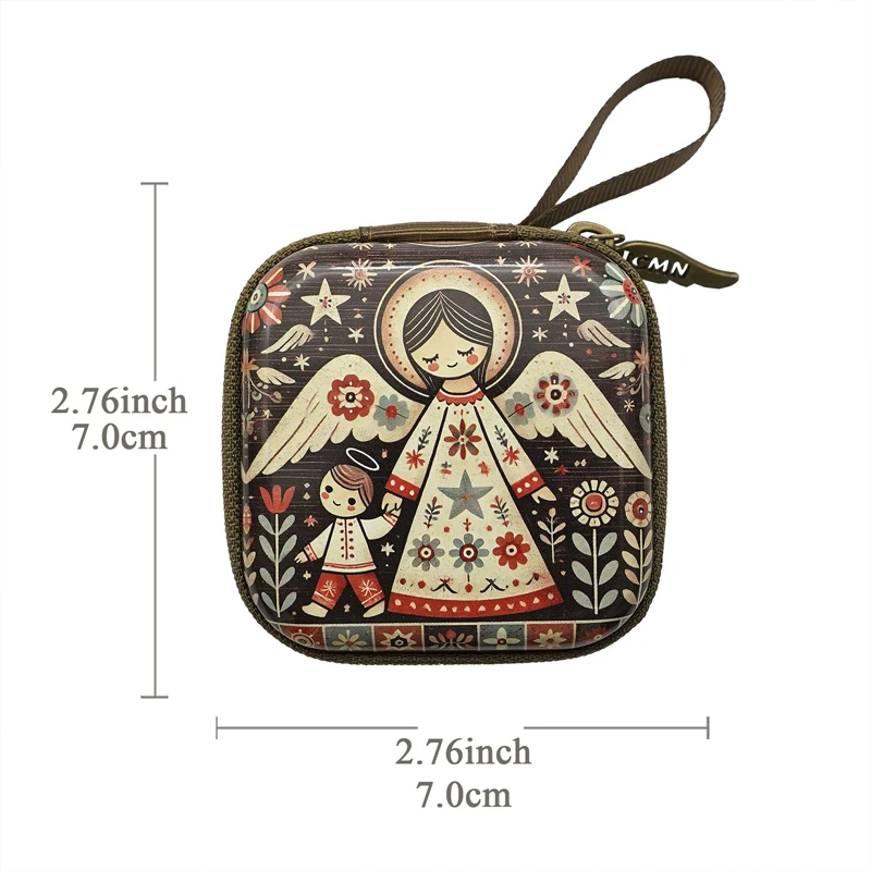 Portable retro patterned mini square jewelry box, jewelry and small accessory storage decoration box, give gifts to friends