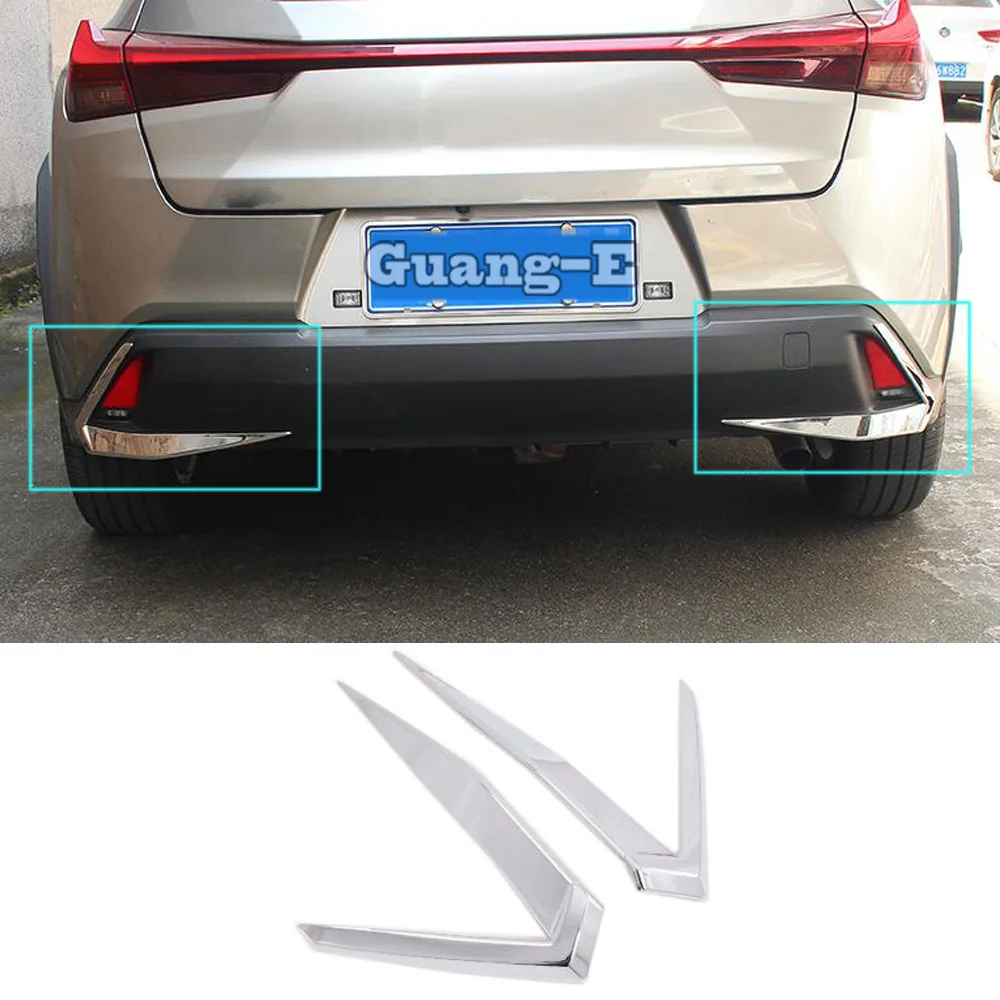 

For Lexus UX 200H 250H 260H 2019 2020 2021 Car ABS Chrome Cover Trim Back Tail Rear Fog Light Lamp Frame Stick Part Panel 2pcs