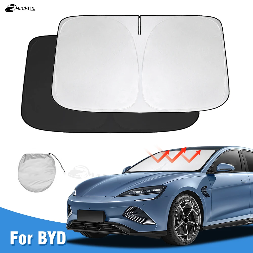 Windshield Sun Shade for BYD SEAL EV Electric 2022 2023 2024 Accessories Sunshade Sun Visor Protector Foldable Blocks UV Rays