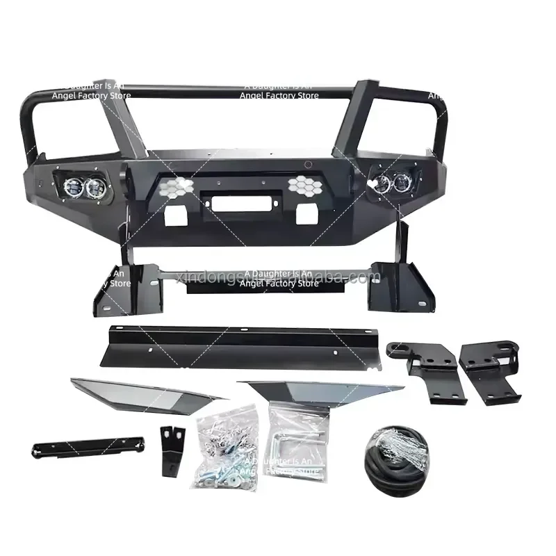 for Amarok 2016-2020 Front Bumper Bull Bar Black Steel Reinforced Off Road Protection 4x4 Accessories Pickup Truck