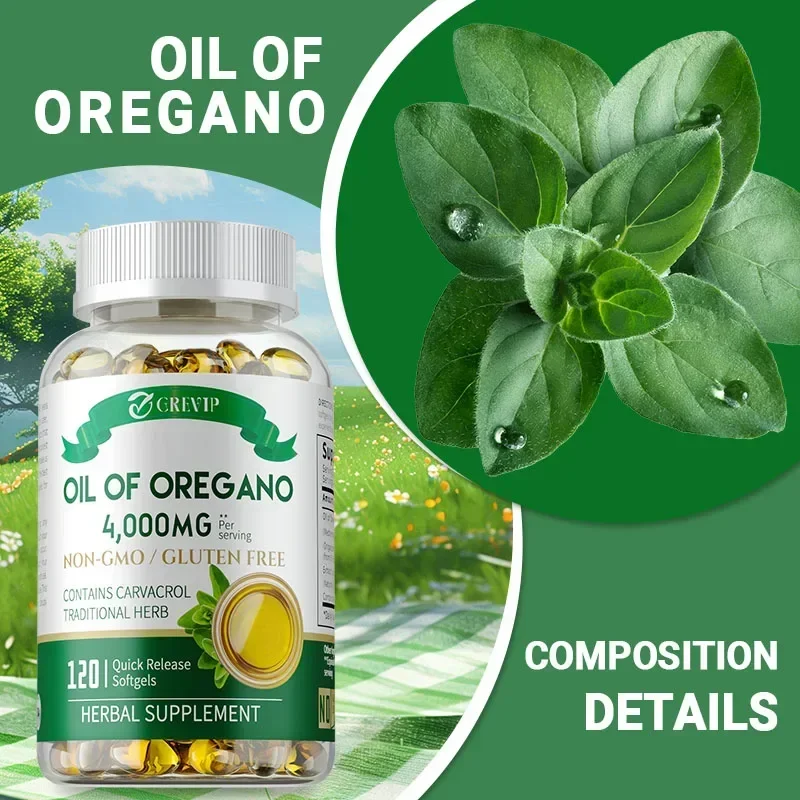 

Oil of Oregano 4000MG - Natural Antioxidant, Supports Digestion, Skin Health, Strengthens Immune Defense, Efficient Absorption V