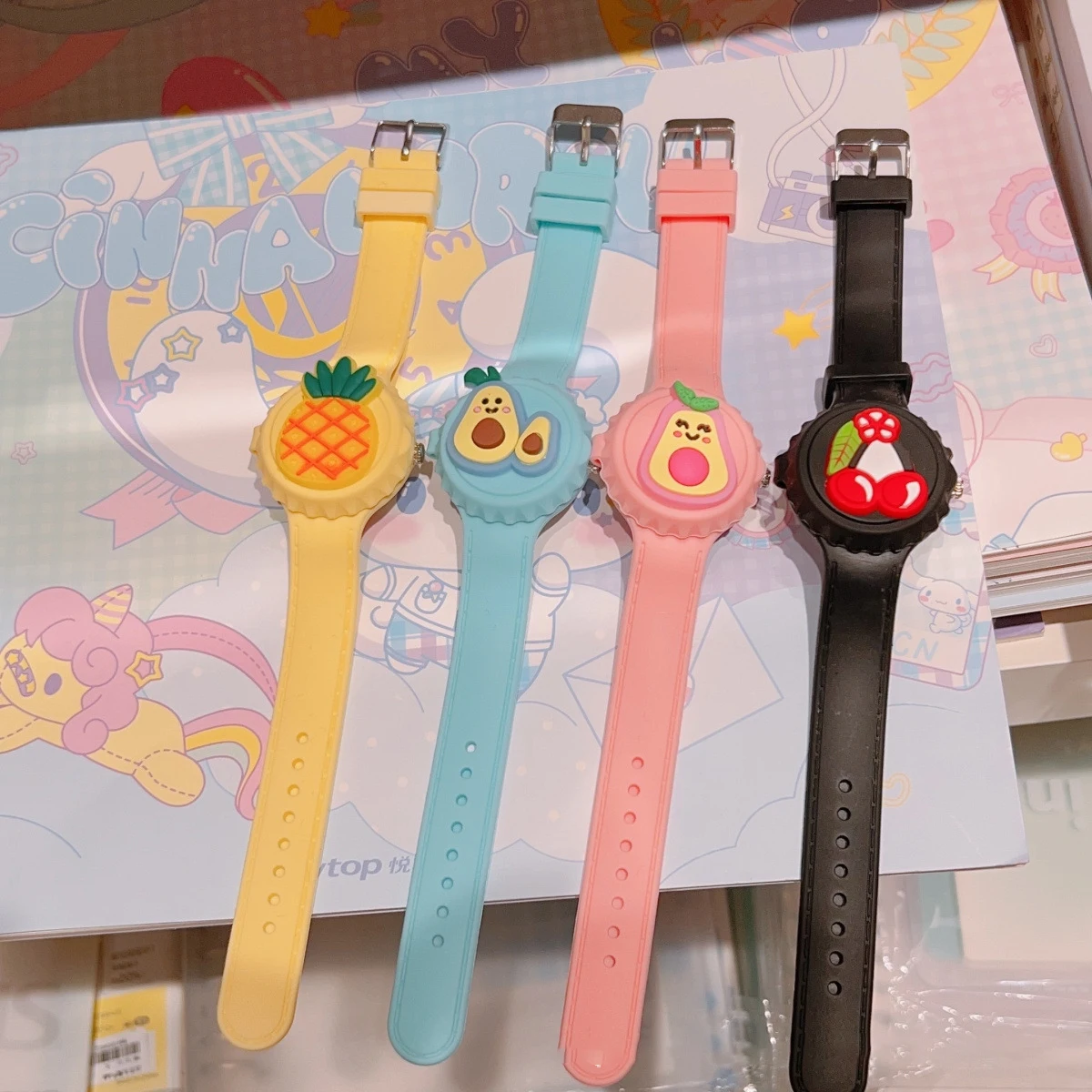 Relógio infantil fofo com capa flip de desenho animado, adequado para meninos e meninas, alto nível de aparência, relógios de silicone gelatinoso