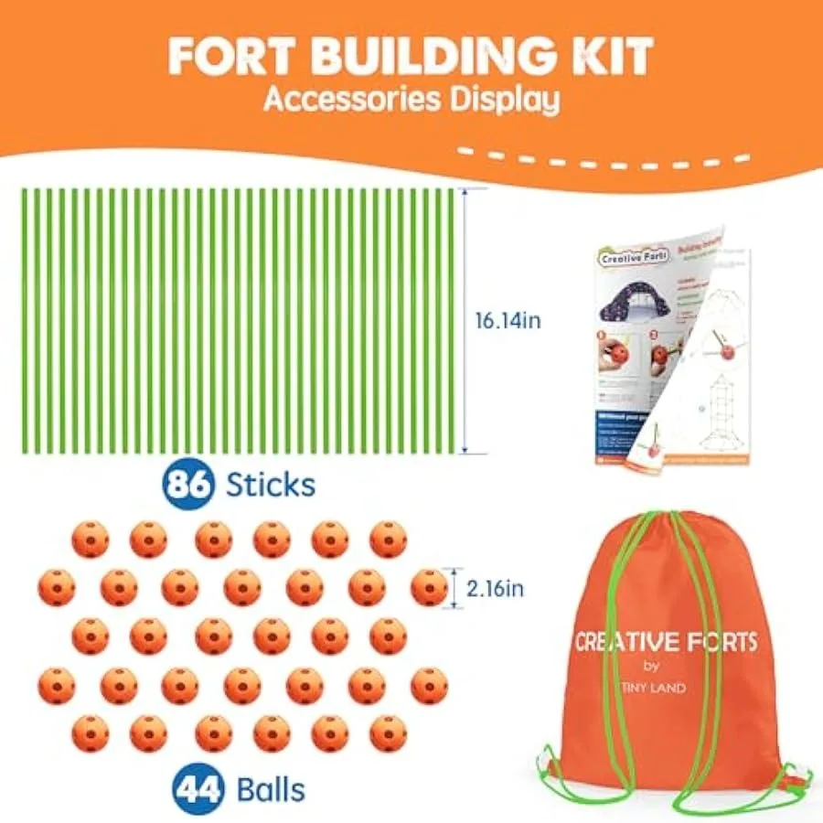 Tiny Land Fort Kit de construction Fort créatif intérieur extérieur pour 56 7 8 ans garçons et filles jouets de construction STEM avec stockage Ba