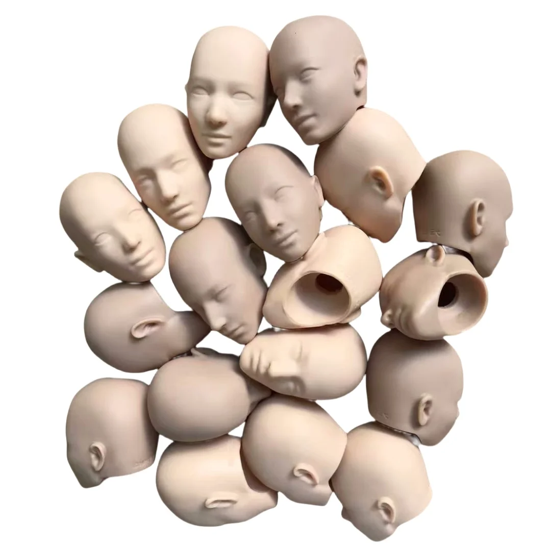 

MENGF YUNYI 1/6 Male Doll Bald Heads with Small Defects for DIY Drawing Makeup Practice White Pink Beige Soldier Doll Parts
