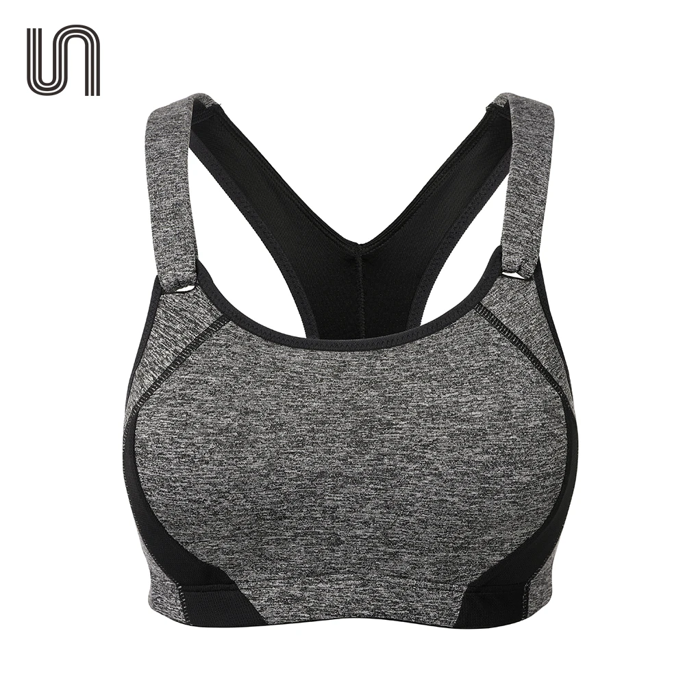 Adjustable Racerback Sports Bra For Women Gym High Impact Sweat-Wicking Lightly Padded Molded Cups Sportswear Tops Patchwork