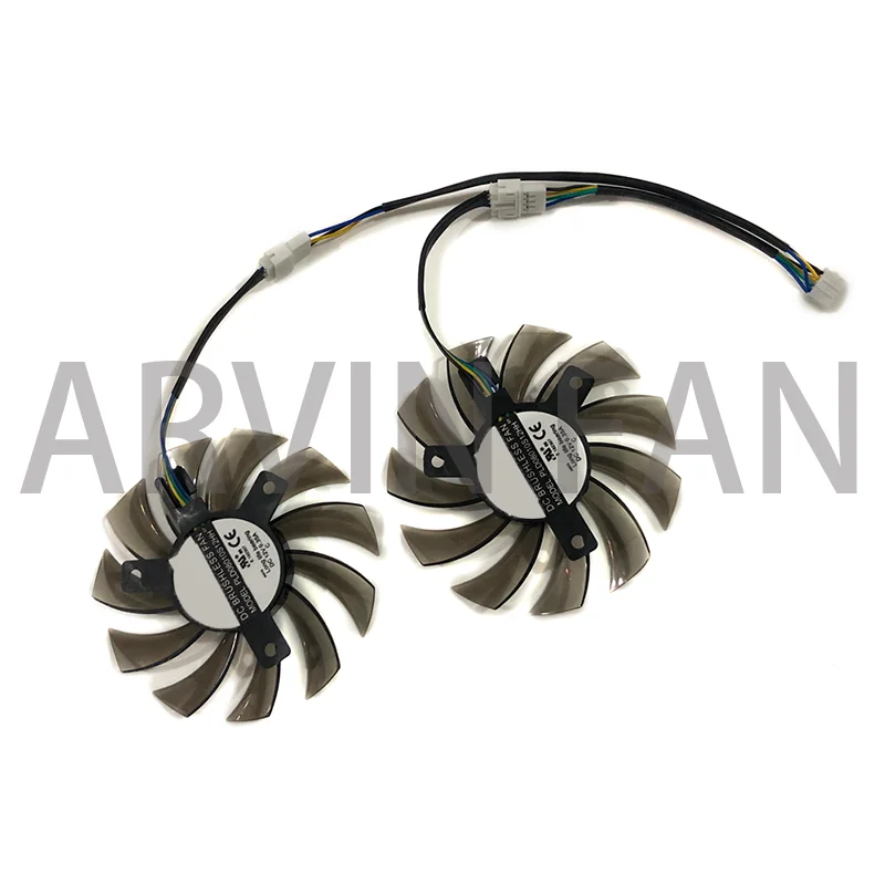 2Pcs/Set DC12V 0.35A PLD08010S12HH Cooler Fan For R6790 R6850 N460GTX 570GTX GTX 580 Twin Frozr II Graphics Card Cooling