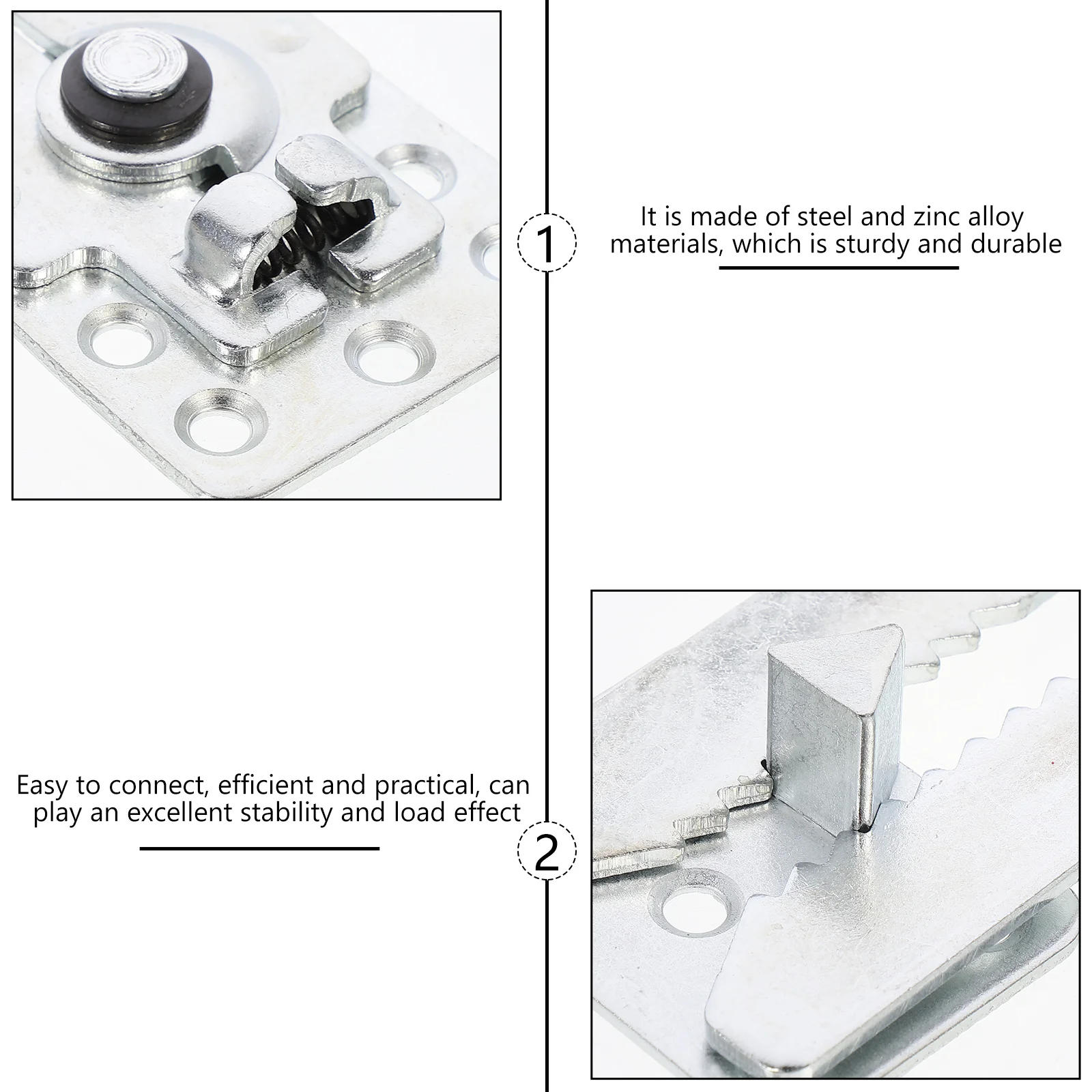 10pcs Silver Tooth Sofa Hardware Furniture Connectors Easy Install Reusable Sturdy Steel Zinc Alloy Couch