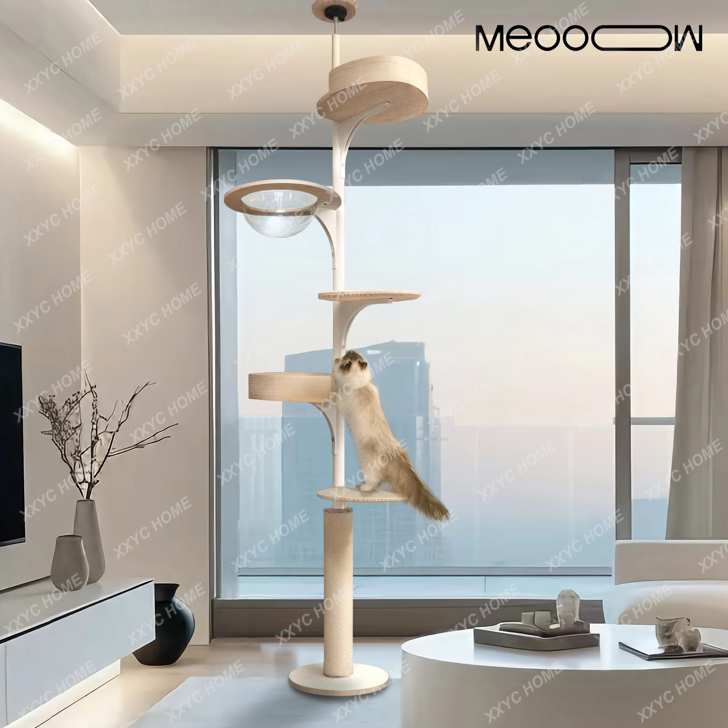 A Solid wood cat climbing frame High-rise Tongtian pillar does not occupy an area