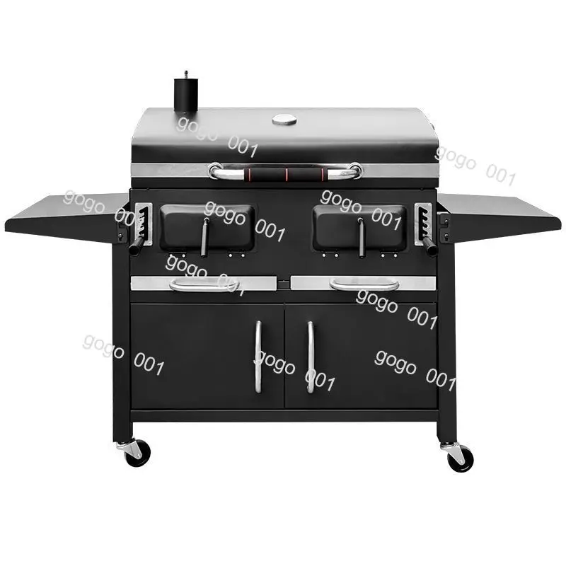 Heavy Duty Charcoal Grill Large American Style BBQ Smoker for Outdoor Patio Backyard Villa