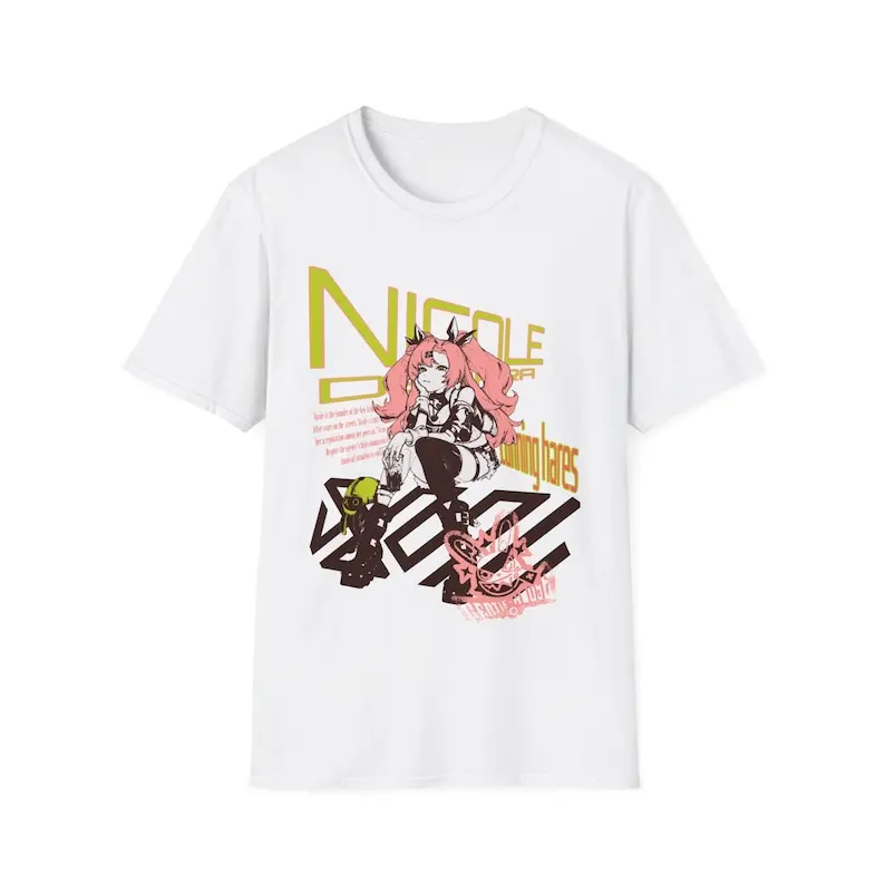 Nicole Demara Zenless Zone Zero Monochrome  Pop Art Retro ZZZ Stylish Streetwear Inspired Aesthetic Unisex Softstyle T-Shirt