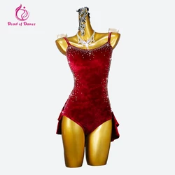 Vestido de dança latina feminino wear linha roupas prática meninas traje dancewear saia calças festa esportes palco bola sexy terno