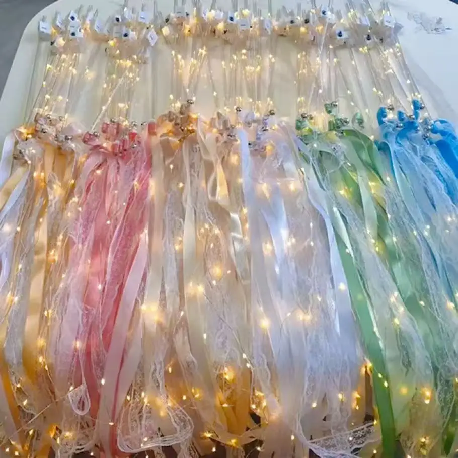 

200pcs LED Color Ful Luminous Ribbon Fairy Stick Wedding Flower Ribbon Birthday Halloween Christmas Party Fun Lantern String
