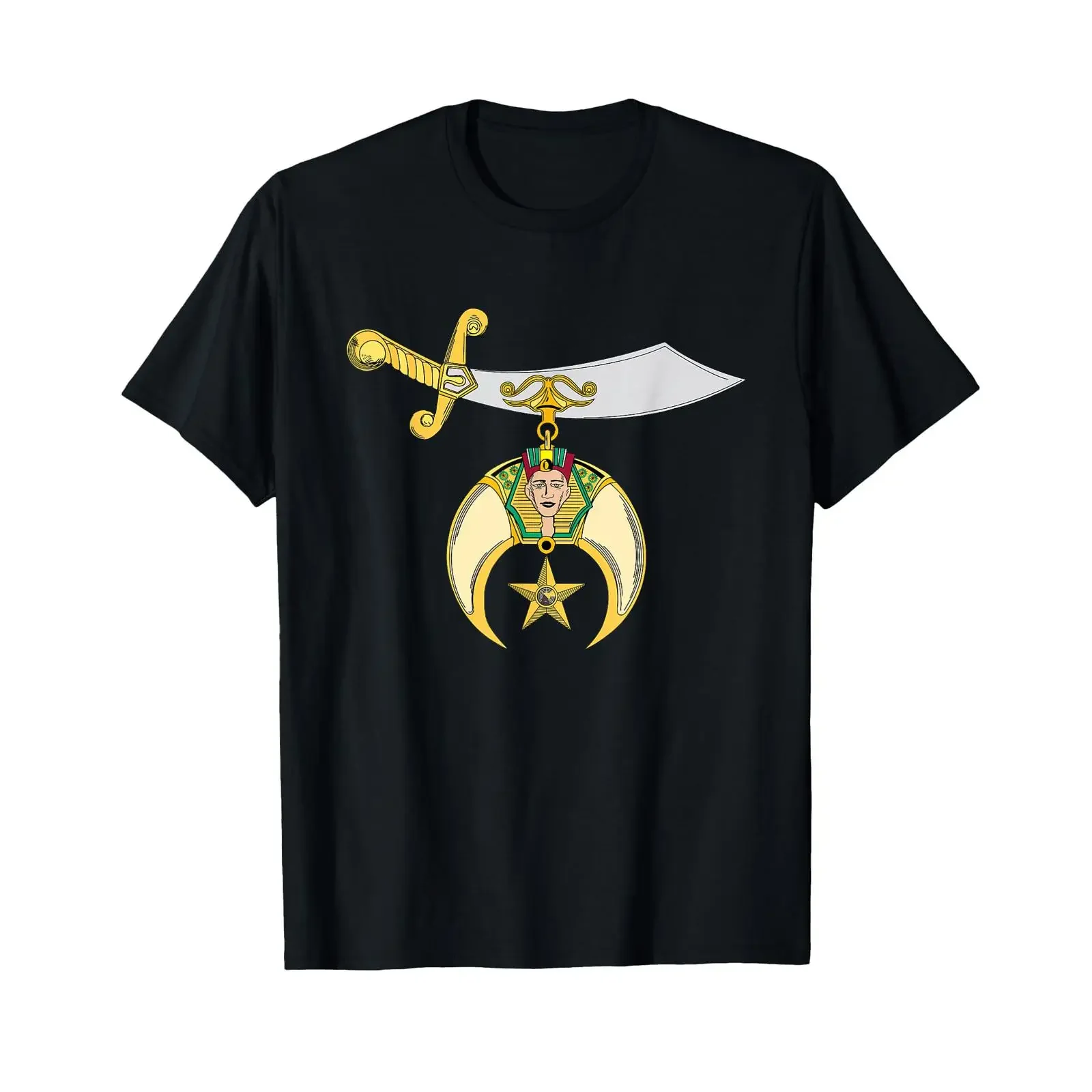 Футболка с логотипом Shriner Scimitar Star Emblem Freemasons на День отца, винтажная, с эффектом потертости, унисекс, универсальный топ для повседневной носки, homme