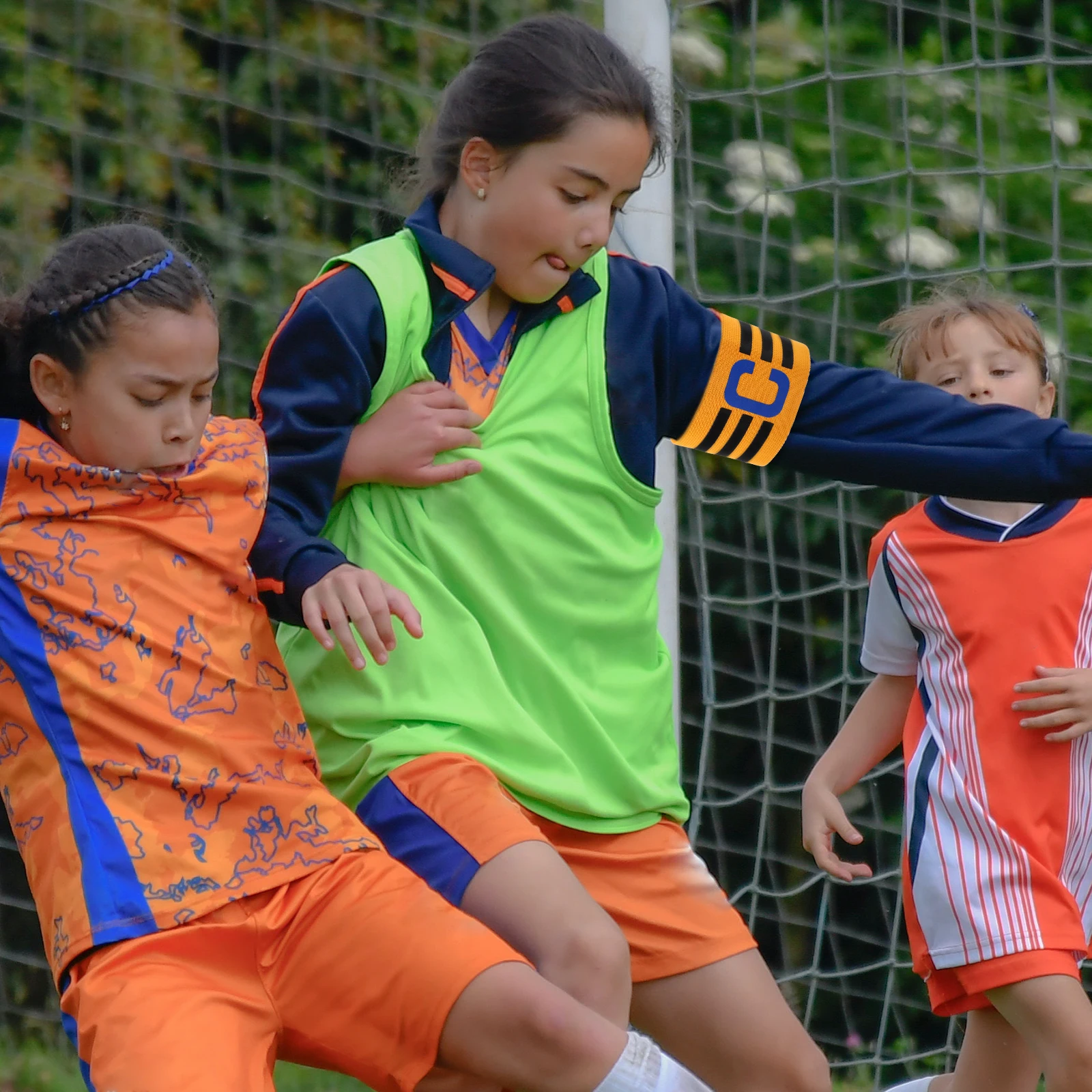 

3Pcs Football Team Captain Bands Durable Nylon Bright Colors Good Flexibility Patch Design Wearresistant Soccer