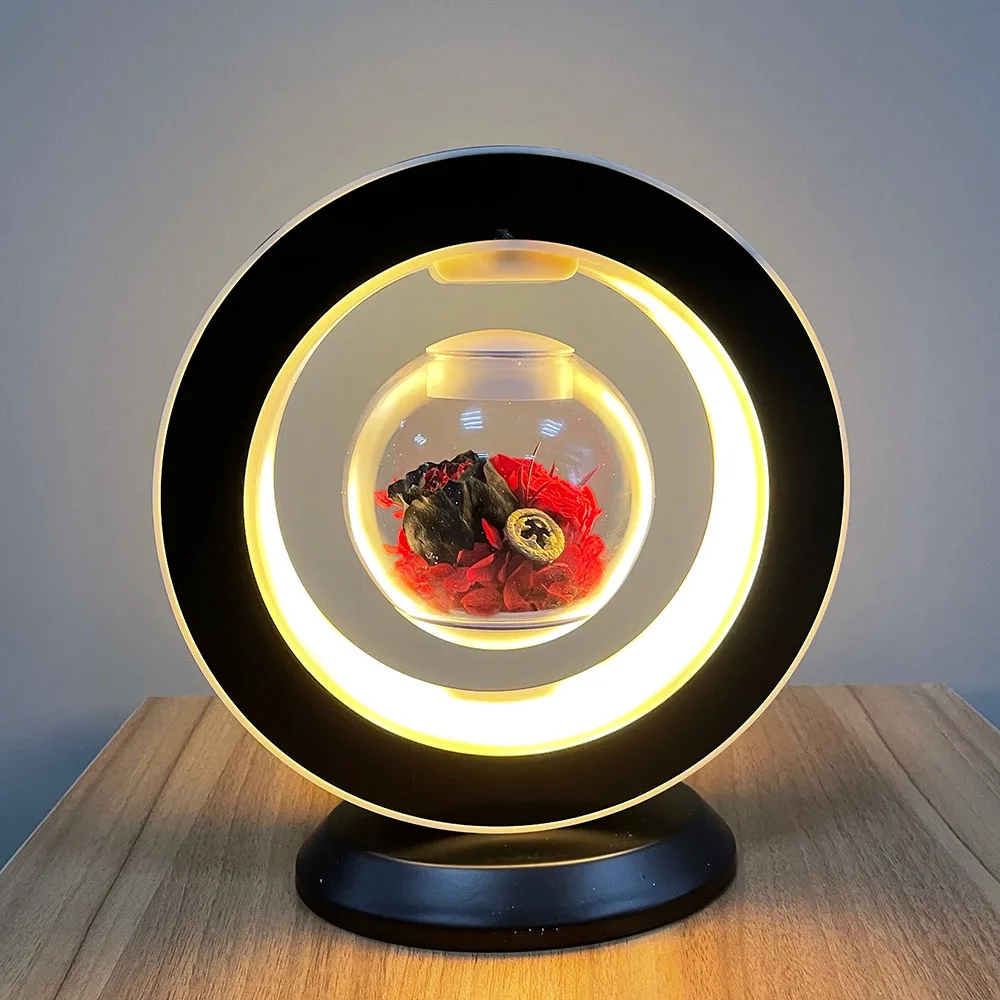 Levitating  Lamp Immortal rose flower magnetic suspension table lamps total 5 customized gifts  Floating Lamp Suspension LED