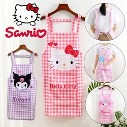 Sanrio Hello Kitty Apron Kitchen Apron Anime Kuromi My Melody Cinnamoroll Pachacco Cooking Cleaning Men Women Sleeveless Apron