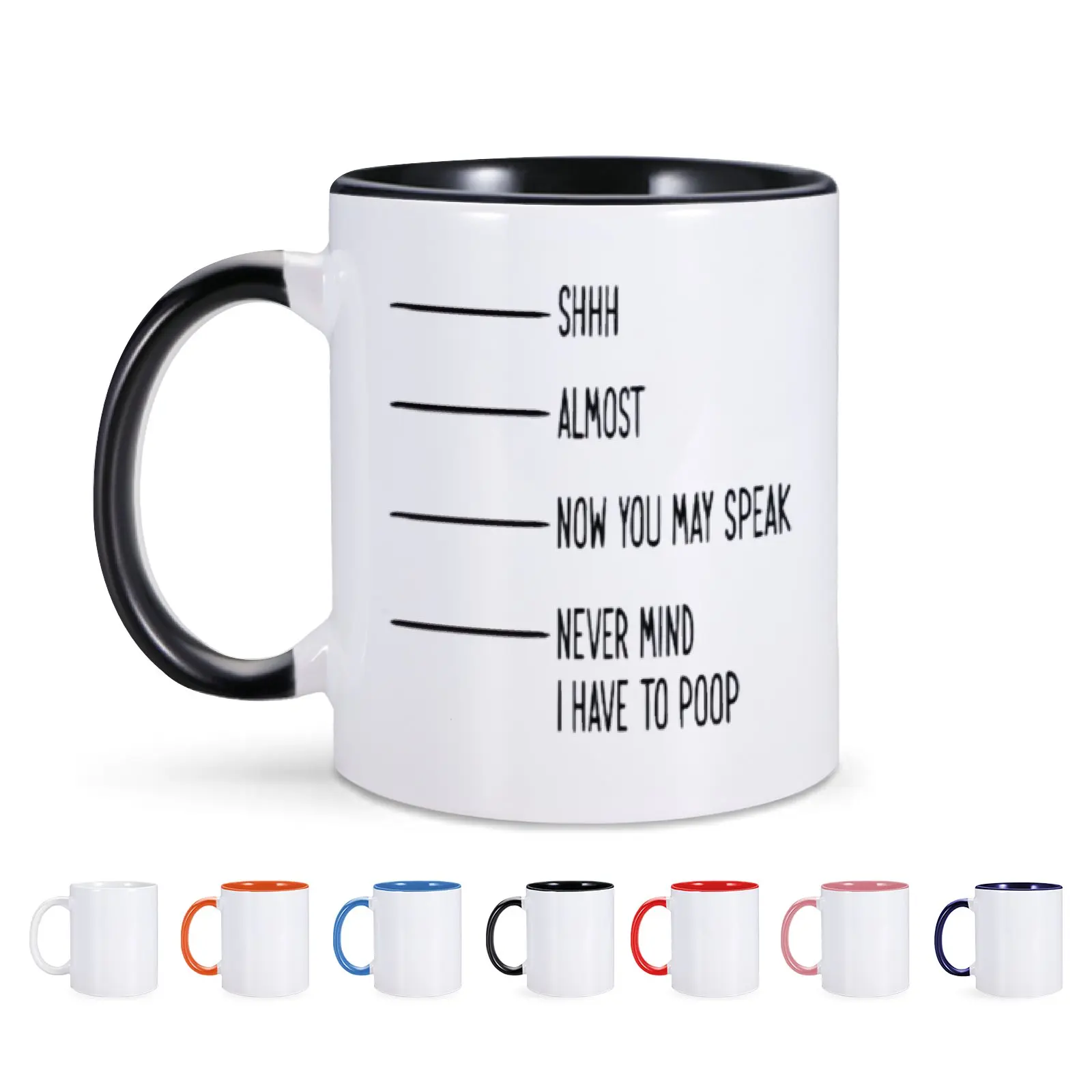 Never Mind I Have To Poop Coffee Mug Ceramic Coffee Hot Water Tea Milk Cup for Friend Coworker Woman Man Sarcastic Funny Gift