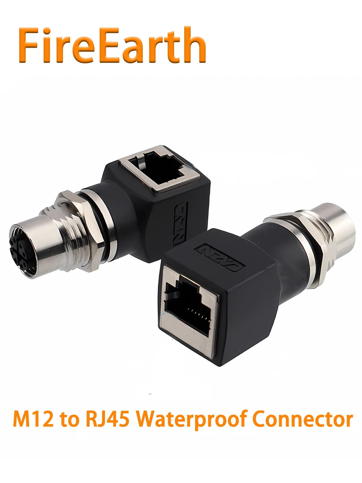 

M12 to RJ45 Female Straight Adapter 4-pin/8-pin D-Coded Aviation Socket Waterproof Connector