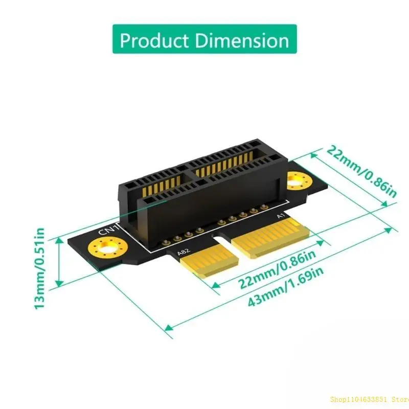 

20 мм PCIe 1x Слот -обратная карта 90 градусов обратной карты мужского по мужчинам до самок 0xla