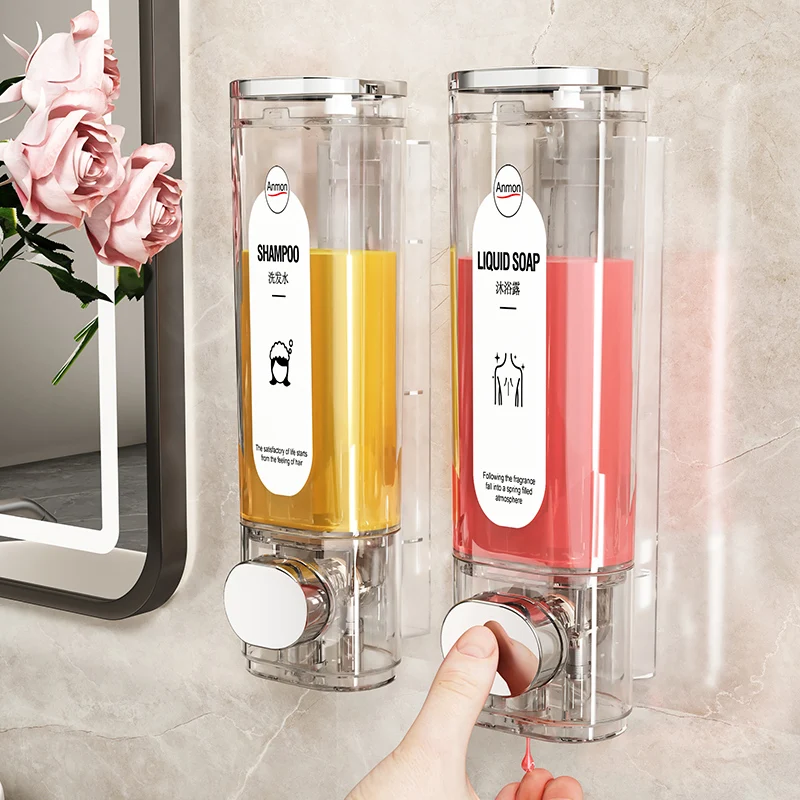 

Modern Wall Mounted Soap Dispensers Plastic Hotel Bathroom Shower Soap Dispensers Quality Suppress Jabonera Bathroom Furniture