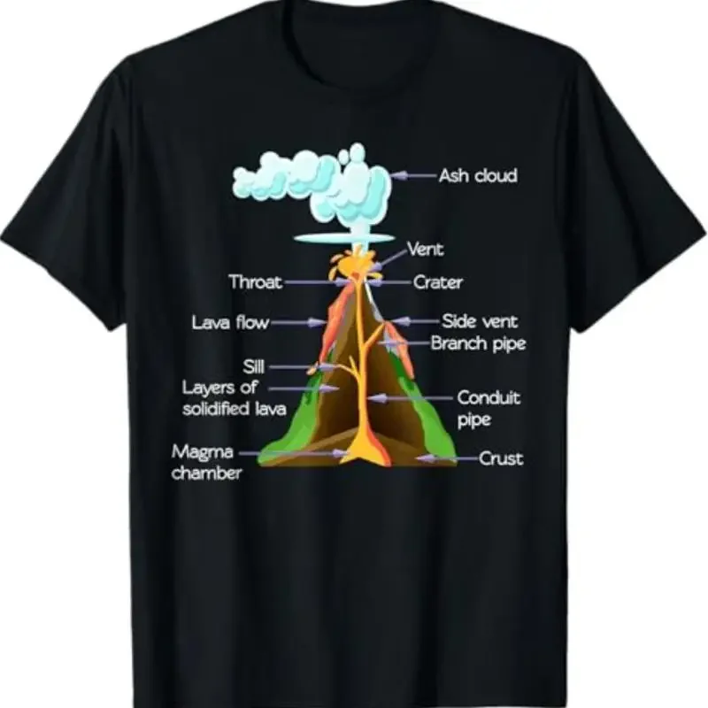 Volcano Components Geology Boys Girls Volcanos T Shirt